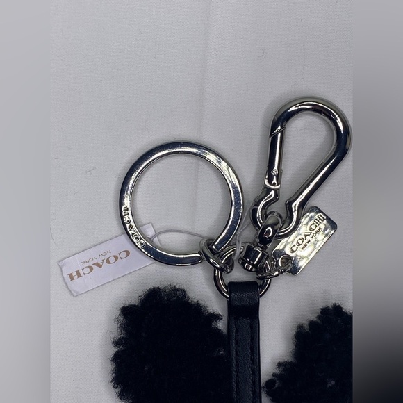 COACH x Baseman Emmanuel Hare Ray Shearling Leather Key Ring / Bag Charm - Picture 2 of 5